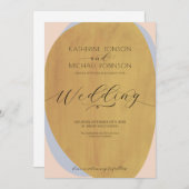 Roest en roze elegante bruiloft kaart (Voorkant / Achterkant)