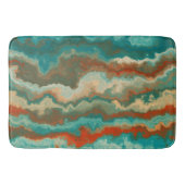 Roest en Turquoise Abstract Badmat (Voorkant)