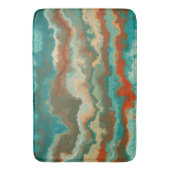 Roest en Turquoise Abstract Badmat (Voorkant Verticaal)