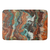 Roest en Turquoise Abstract Badmat (Voorkant)