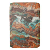 Roest en Turquoise Abstract Badmat (Voorkant Verticaal)