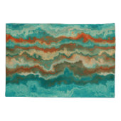 Roest en Turquoise Abstract Kussensloop (Achterkant)