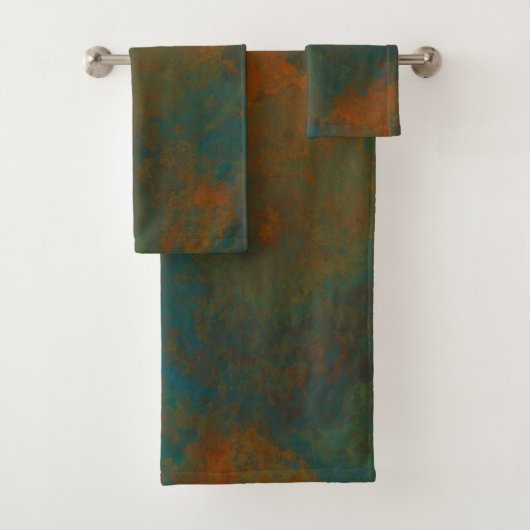 Roest en Turquoise Marmer abstract 4 Bad Handdoek (Insitu)