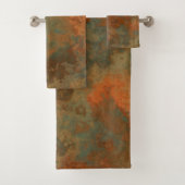 Roest en Turquoise Marmer abstract 5 Bad Handdoek (Insitu)