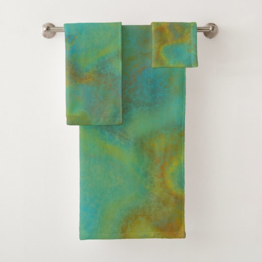 Roest en Turquoise Marmer abstract 6 Bad Handdoek (Insitu)