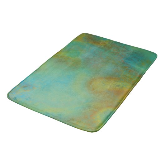 Roest en Turquoise Marmer abstract 6 Badmat (Gekanteld)