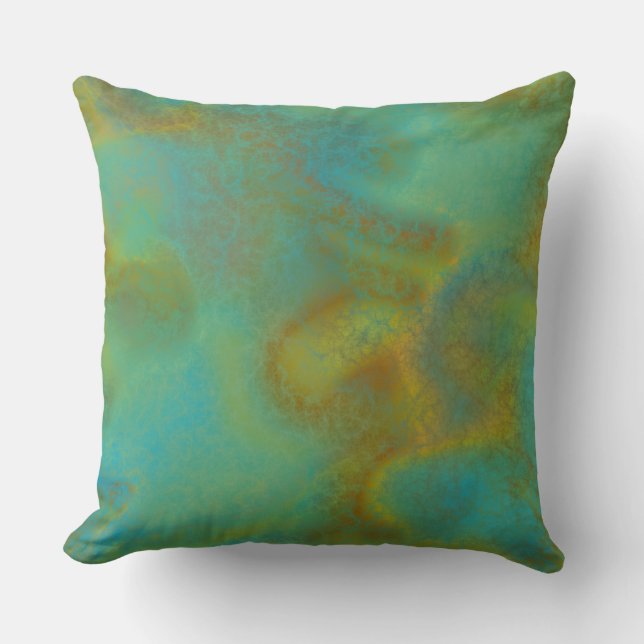 Roest en Turquoise Marmer abstract 6 Kussen (Voorkant)