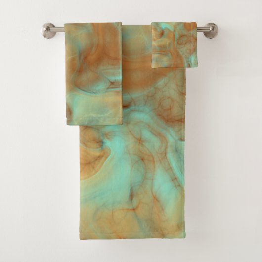 Roest en turquoise Marmer abstract Bad Handdoek (Insitu)