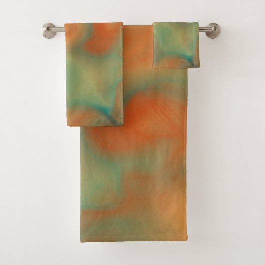 Roest en Turquoise Marmer abstract Bad Handdoek (Insitu)