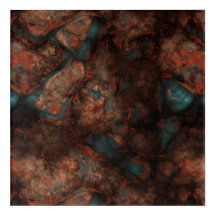 Roest en Turquoise Steen Abstract