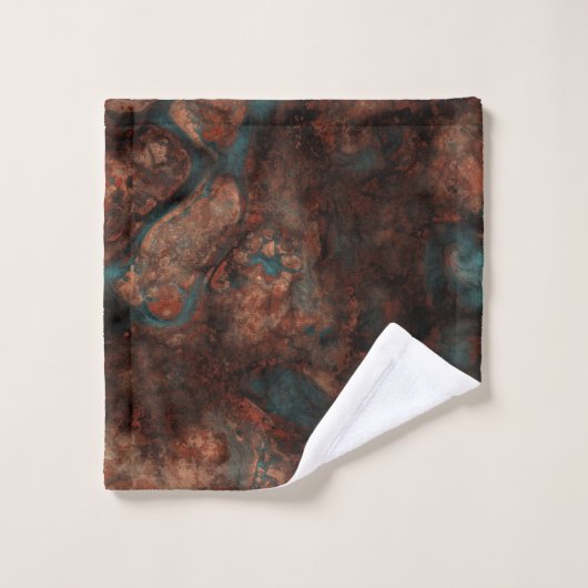 Roest en Turquoise Stone Abstract Bad Handdoek (Wasdoekje)