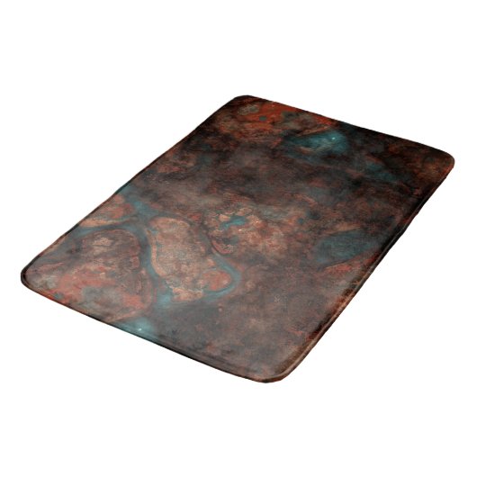 Roest en Turquoise Stone Abstract Badmat (Gekanteld)