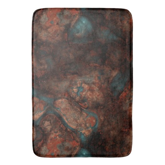 Roest en Turquoise Stone Abstract Badmat (Voorkant Verticaal)