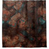 Roest en Turquoise Stone Abstract Douchegordijn (Voorkant)