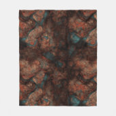 Roest en Turquoise Stone Abstract Fleece Deken (Voorkant)