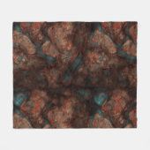 Roest en Turquoise Stone Abstract Fleece Deken (Voorkant (Horizontaal))