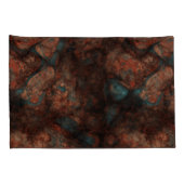 Roest en Turquoise Stone Abstract Kussensloop (Achterkant-Rechts)