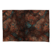 Roest en Turquoise Stone Abstract Kussensloop (Voorkant-Links)