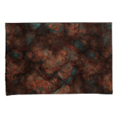 Roest en Turquoise Stone Abstract Kussensloop (Voorkant-Rechts)
