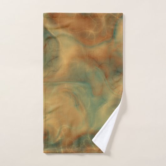 Roest en Zee Groen Marmer abstract Bad Handdoek (Handdoek)
