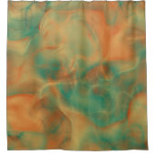 Roest en Zee Groen Marmer abstract Douchegordijn (Voorkant)