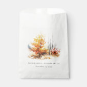 Roest geel herfst Herfst landschap geruite bruilof Bedankzakje (Voorkant)