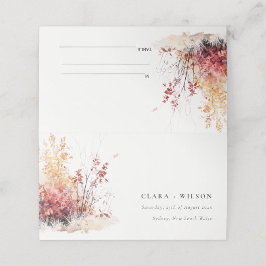 Roest geel herfst Herfst landschap geruite bruilof Plaatskaartje (Buitenkant ongevouwen)