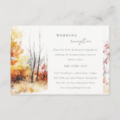 Roest Geel Herfst Landschap Huwelijksreceptie Informatiekaartje (Voorkant)