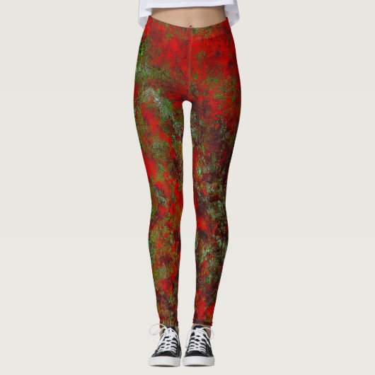 Roest Geïnspireerd Kunst door Heva Weva Red Mix Wo Leggings (Voorkant)