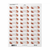 Roest gespitst blad verguld botanisch etiket (Full Sheet)