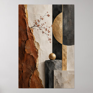Roest Goud Balans Moderne Geometrische Abstracte W Poster