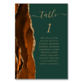 Roest Gouden Agaat Donkergroen Trouwtafel Nummer Kaart (Achterkant)