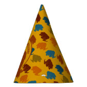 Roest & Gouden Cartoon Wolly Mammoth gepersonalise Feesthoedjes (Rechts)