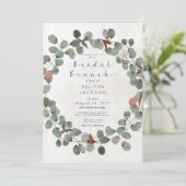 Roest & Groen Eucalyptus Moderne Bruidsbrunch Kaart (Staand voorkant)