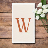 Roest Grote Moderne Aangepaste Initiaal | Linnen Servet
