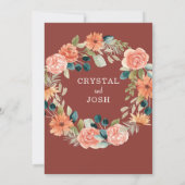 Roest Herfst Bloemenveld Bloemen Herfstbruiloft Kaart (Achterkant)