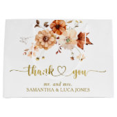 Roest Herfst in Liefde Gouden Folie Crème Wedding  Groot Cadeauzakje (Voorkant)