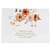 Roest Herfst in Liefde Gouden Folie Crème Wedding  Groot Cadeauzakje (Achterkant)