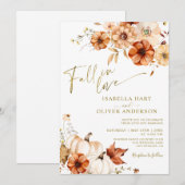 Roest Herfst In Love Cream Pompoen bruiloft uitnod Kaart (Voorkant / Achterkant)