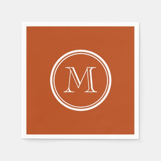 Roest high-end gekleurd monogram Initiaal Servetten (Voorkant)