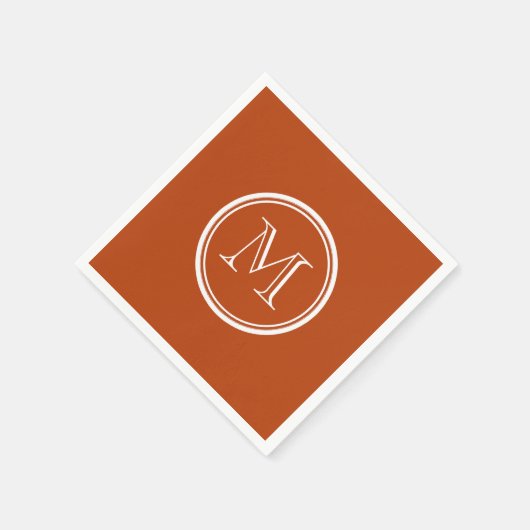 Roest high-end gekleurd monogram Initiaal Servetten (Hoek)