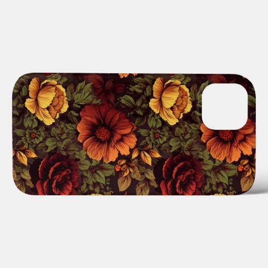 Roest kleur  bloemenprint Case-Mate iPhone case (Achterkant (horizontaal))