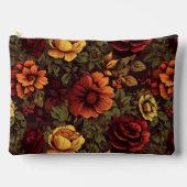 Roest kleur  bloemenprint etui (Voorkant)