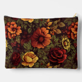 Roest kleur  bloemenprint etui (Achterkant)