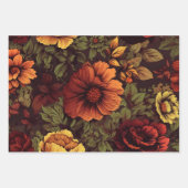 Roest kleur  bloemenprint inpakpapier vel (Voorkant)