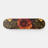 Roest kleur  bloemenprint persoonlijk skateboard (Horizontaal)