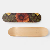 Roest kleur  bloemenprint persoonlijk skateboard (Horizontaal)