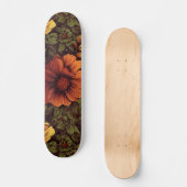 Roest kleur  bloemenprint persoonlijk skateboard (Voorkant)