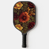 Roest kleur bloemenprint pickleball paddle (Achterkant)
