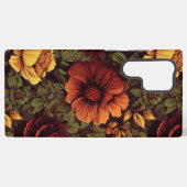 Roest kleur  bloemenprint samsung galaxy hoesje (Achterkant horizontaal)